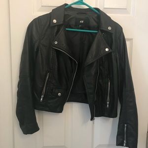 H&M Black Faux Leather Jacket